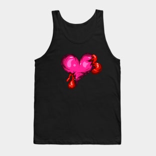 Pink Dead Zombie Heart Cartoon Illustration with Blood and for Valentines Day or Halloween Tank Top